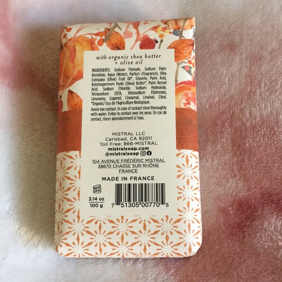 Mistral Scented Pumpkin Latte Luxury Soap made in France NWT 3.14 oz 2”x3.50 bar - Picture 6 of 8